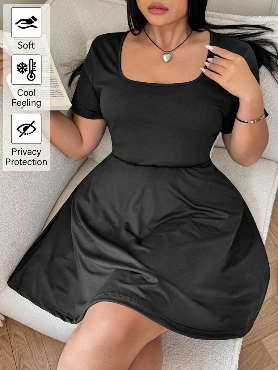 CZARNA SUKIENKA KRÓTKI RĘKAW