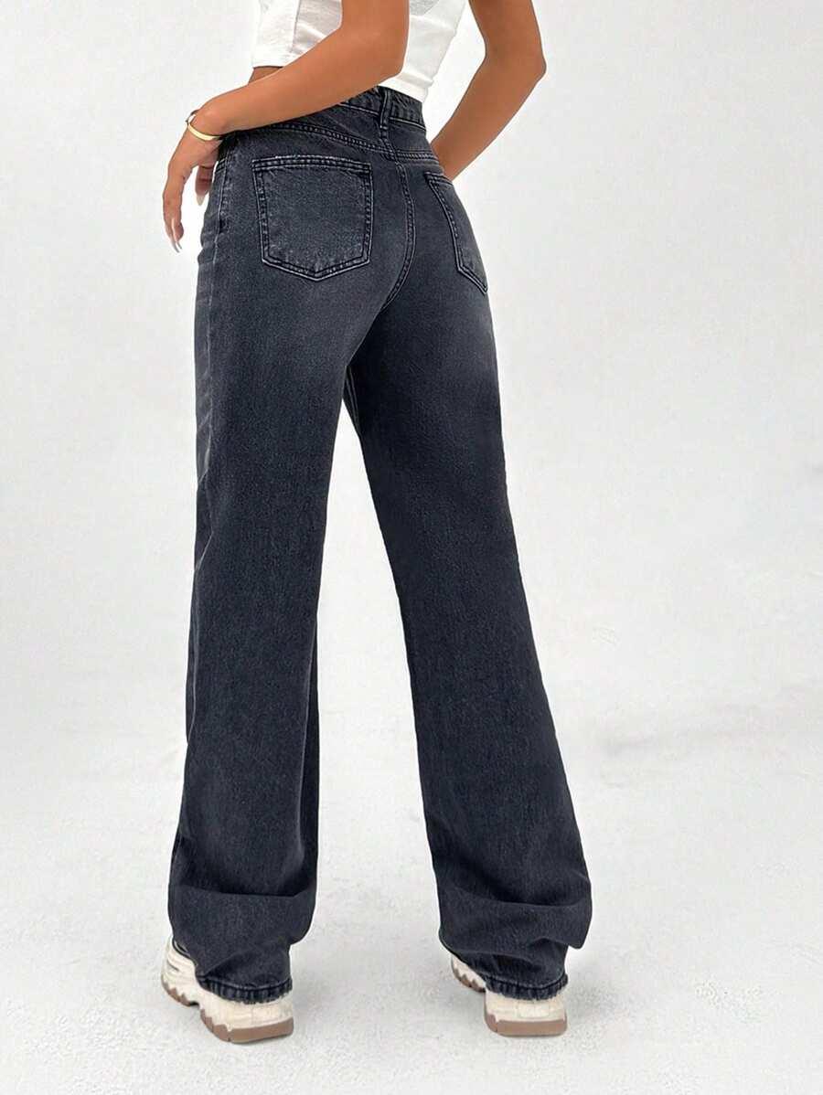 CZARNE SPODNIE JEANS