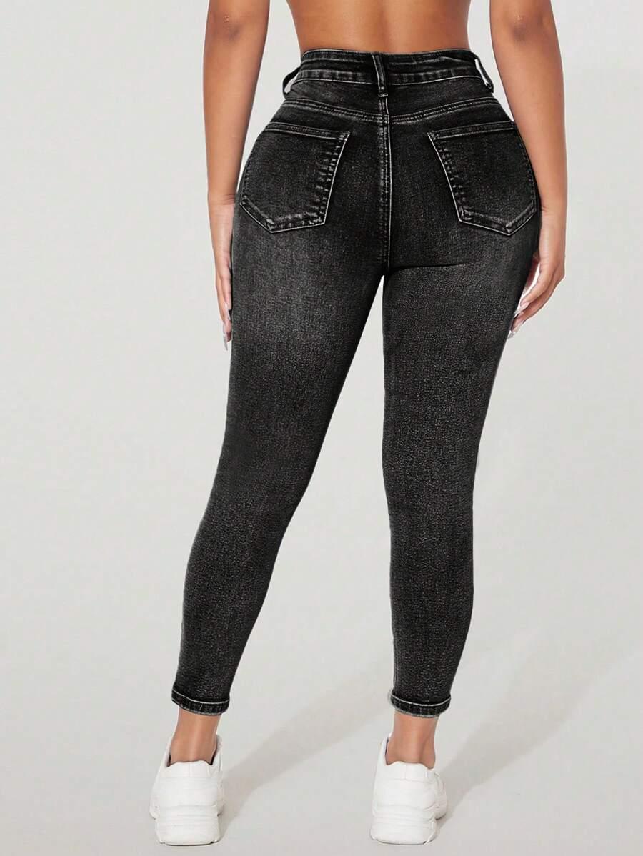 CZARNE SPODNIE JEANS
