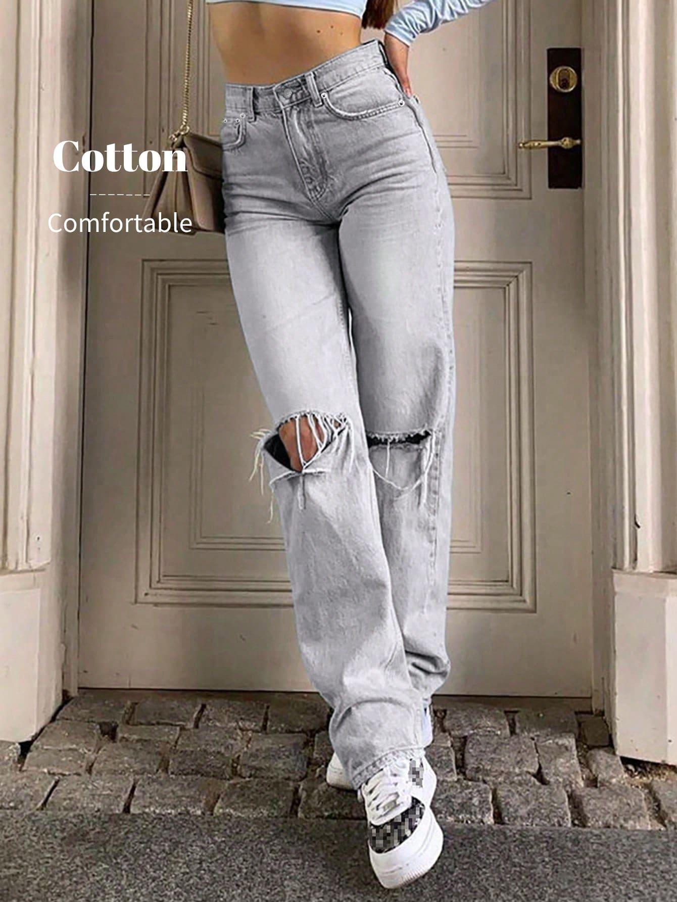 szare spodnie jeans 