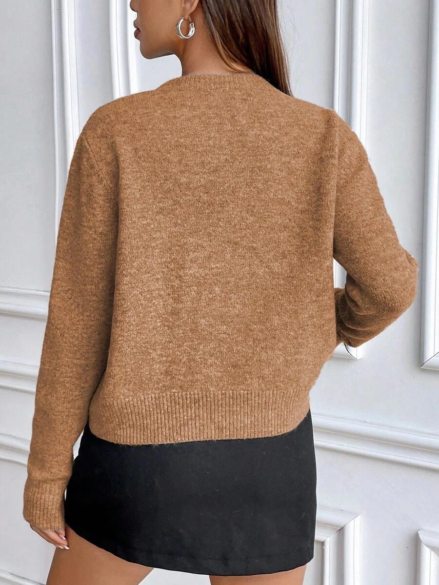 Sweter okrągły dekolt 