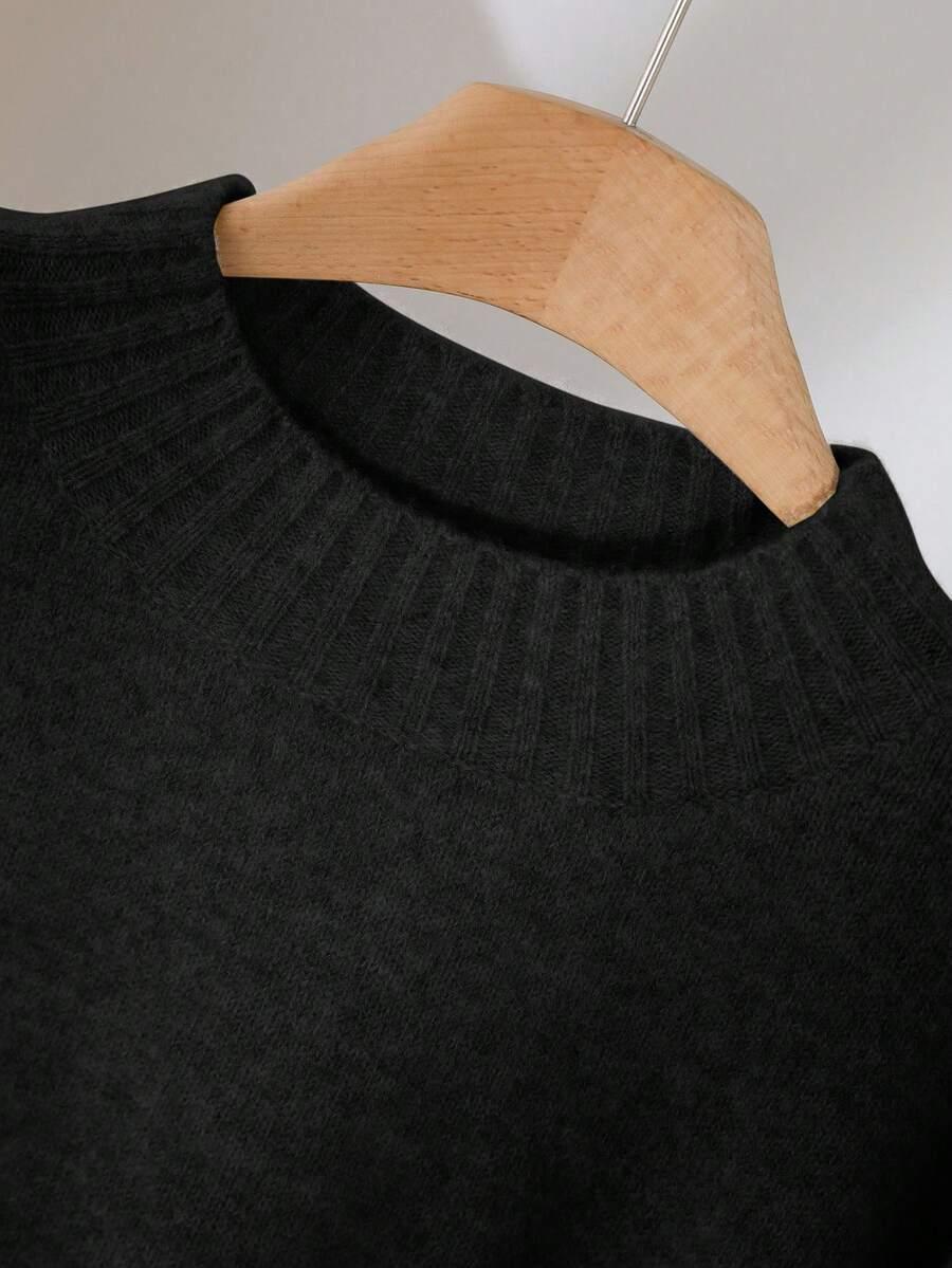 CZARNY KOMPLET SWETER SPODNIE