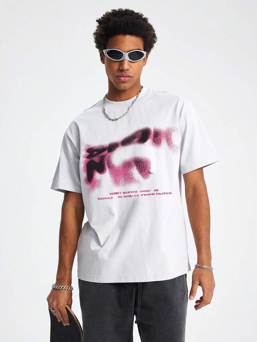 BIAŁY T-SHIRT NADRUK