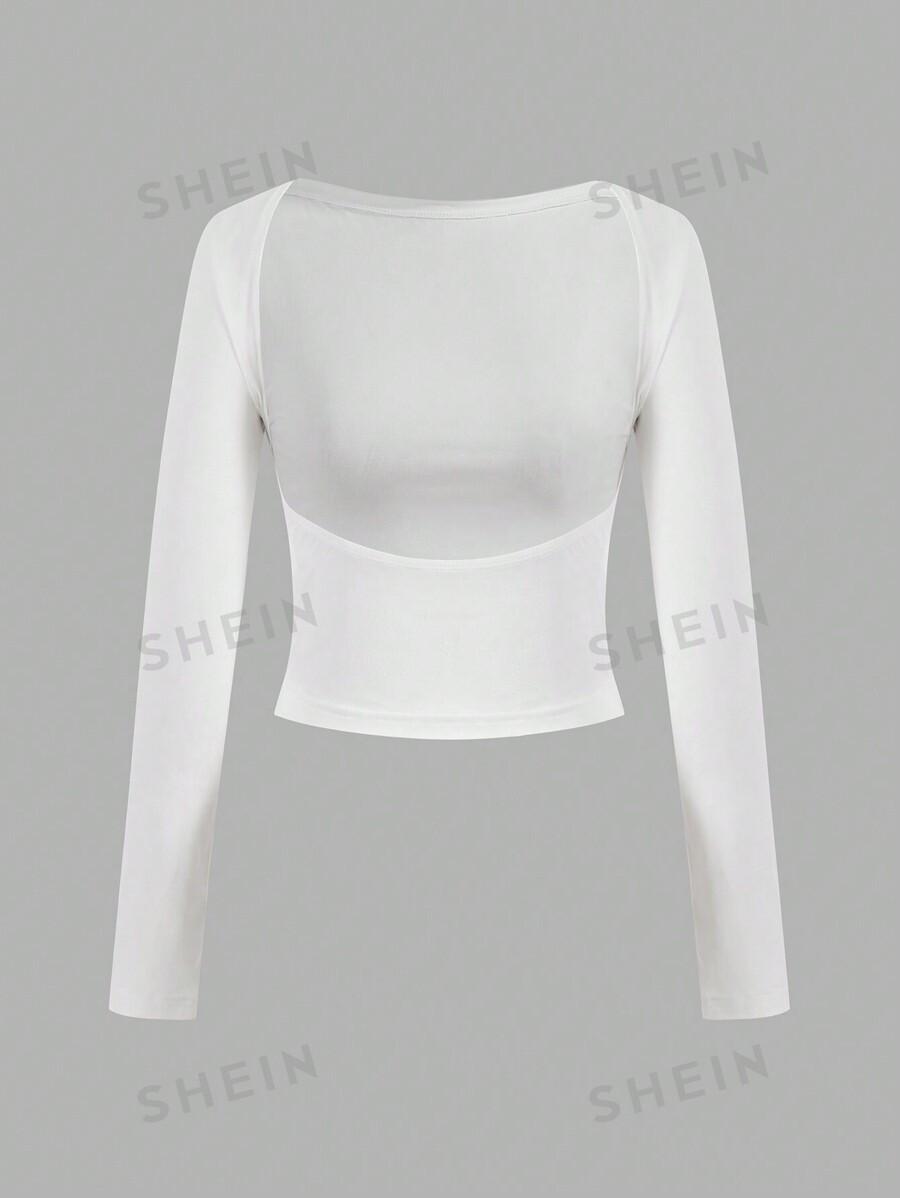 CROP TOP DŁUGI RĘKAW ODKRYTE PLECY 2-PACK
