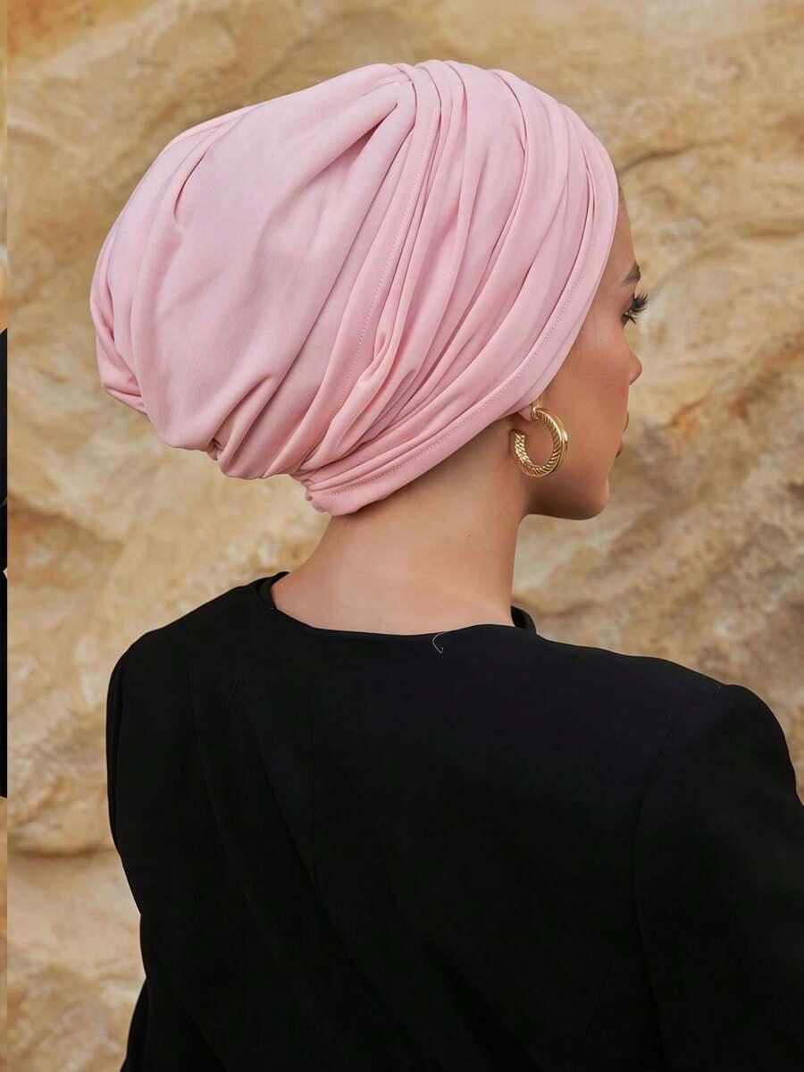 różowy turban na głowę