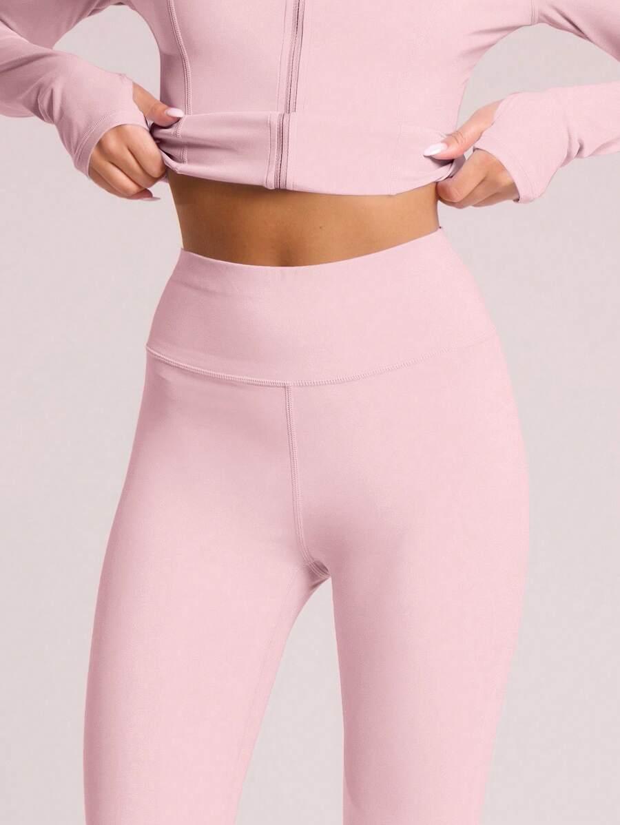 RÓŻOWE LEGGINSY WYSOKI STAN 