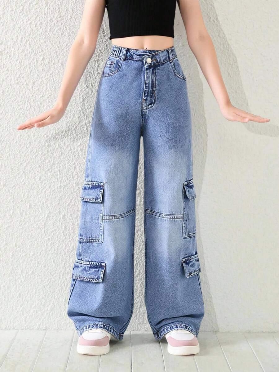 niebieskie spodnie jeans kieszenie 