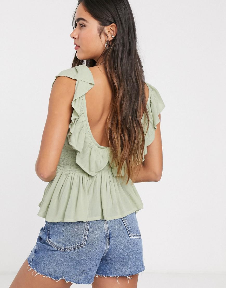 zielony top v-neck