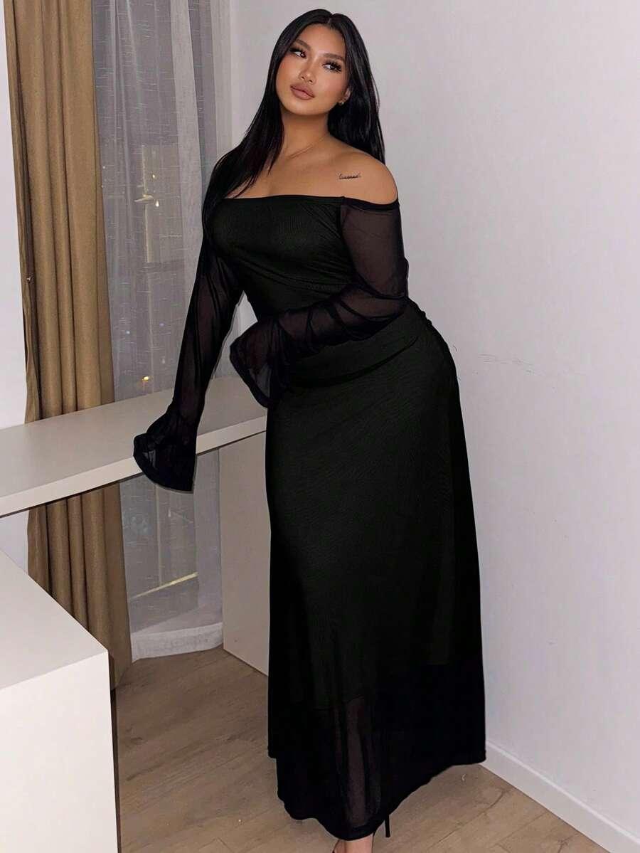 CZARNA MAXI SUKIENKA 