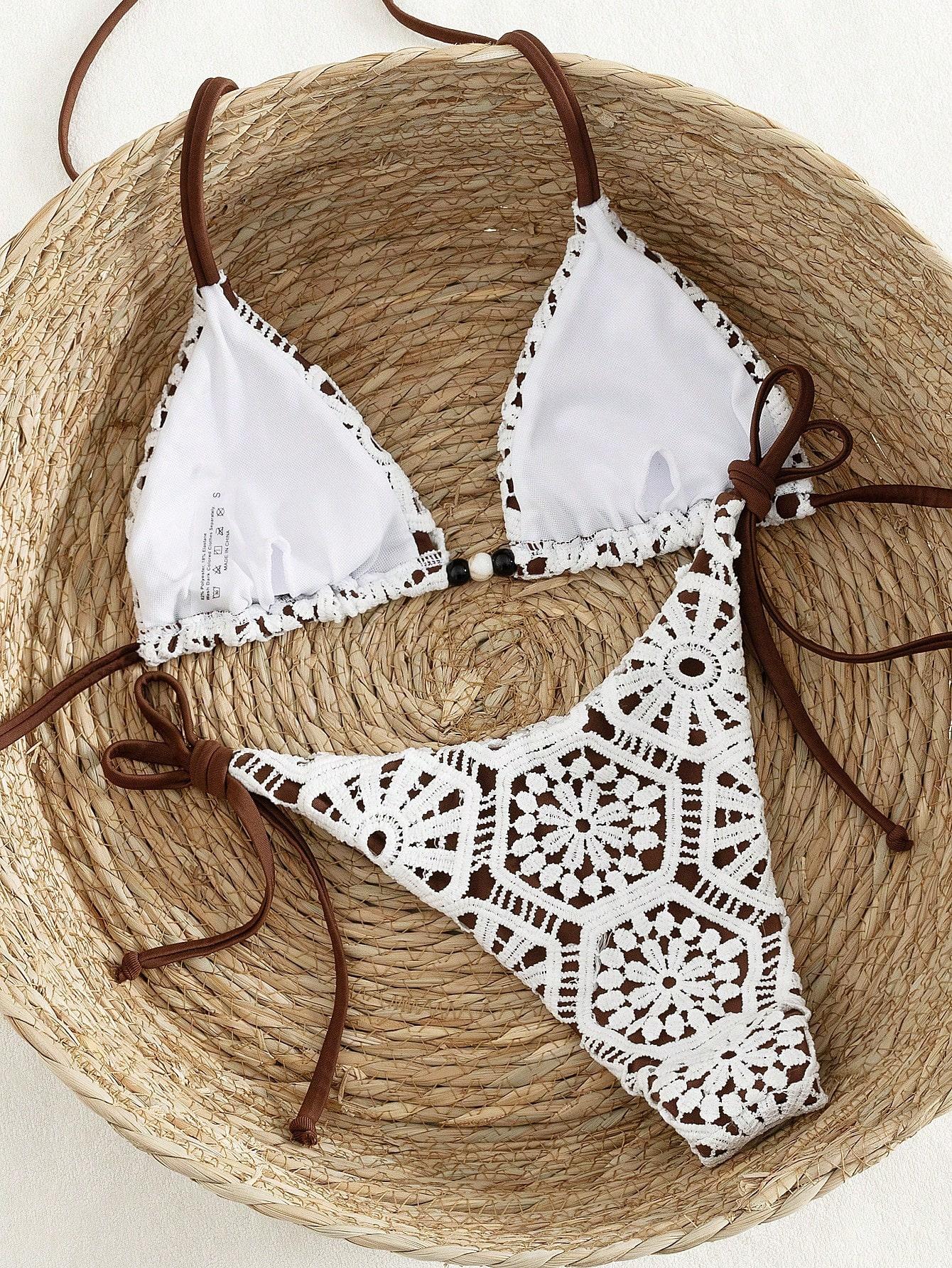 KORONKOWE DUCZĘŚCIOWE BIKINI DAMSKIE