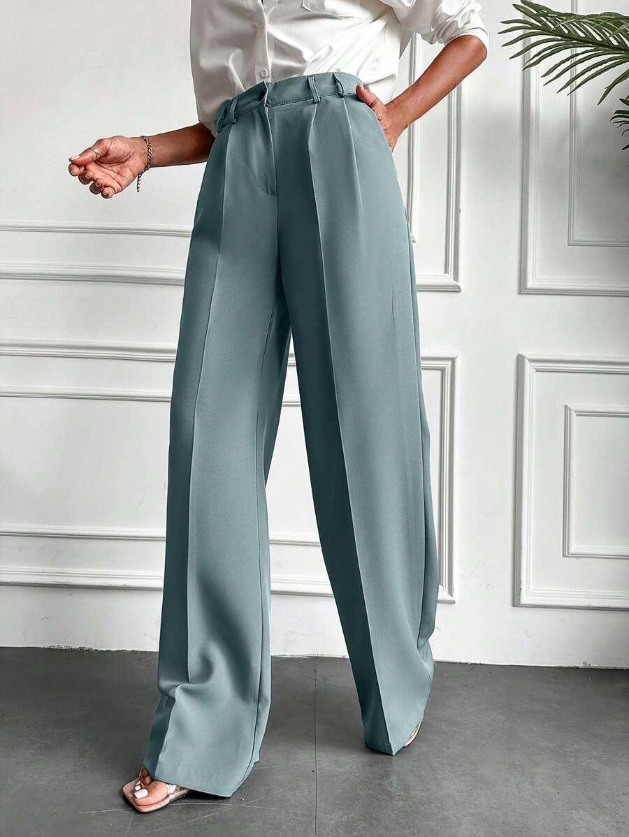 ZIELONE ELEGANCKIE SPODNIE 