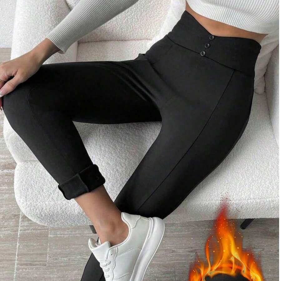 CZARNE LEGGINSY wysoki stan ocieplenie