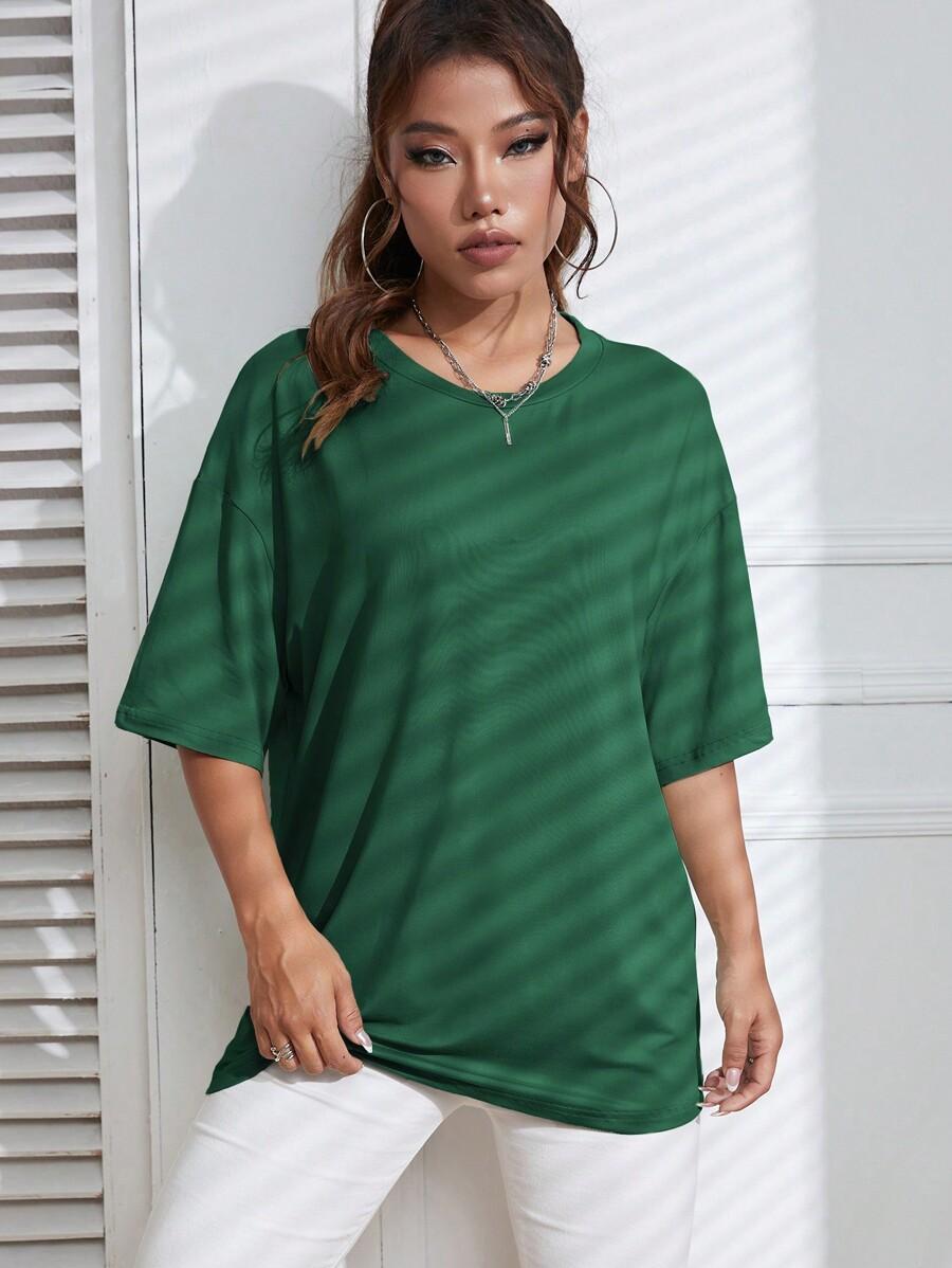 ZIELONY T-SHIRT OVERSIZE