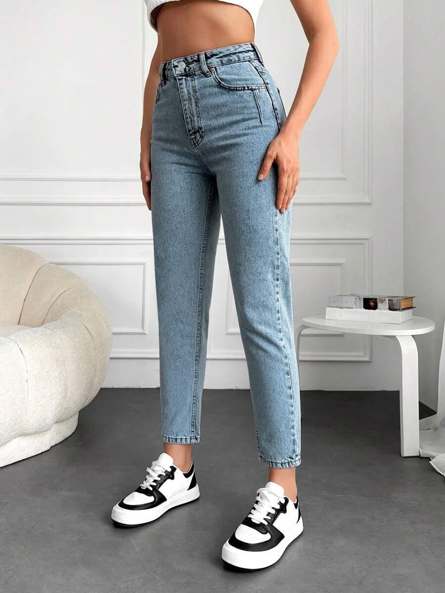 NIEBIESKIE SPODNIE JEANS WYSOKI STAN 