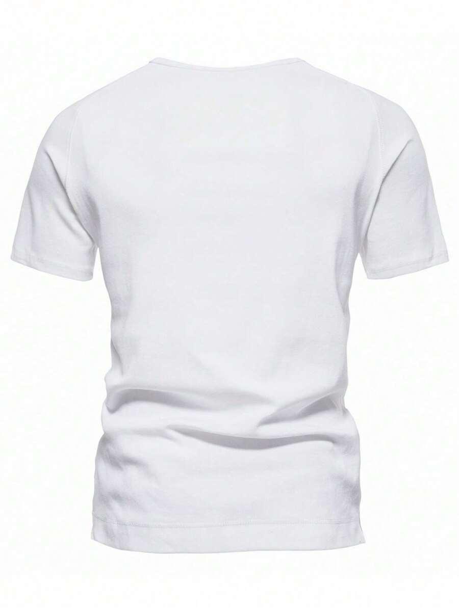 biały t-shirt guziki 