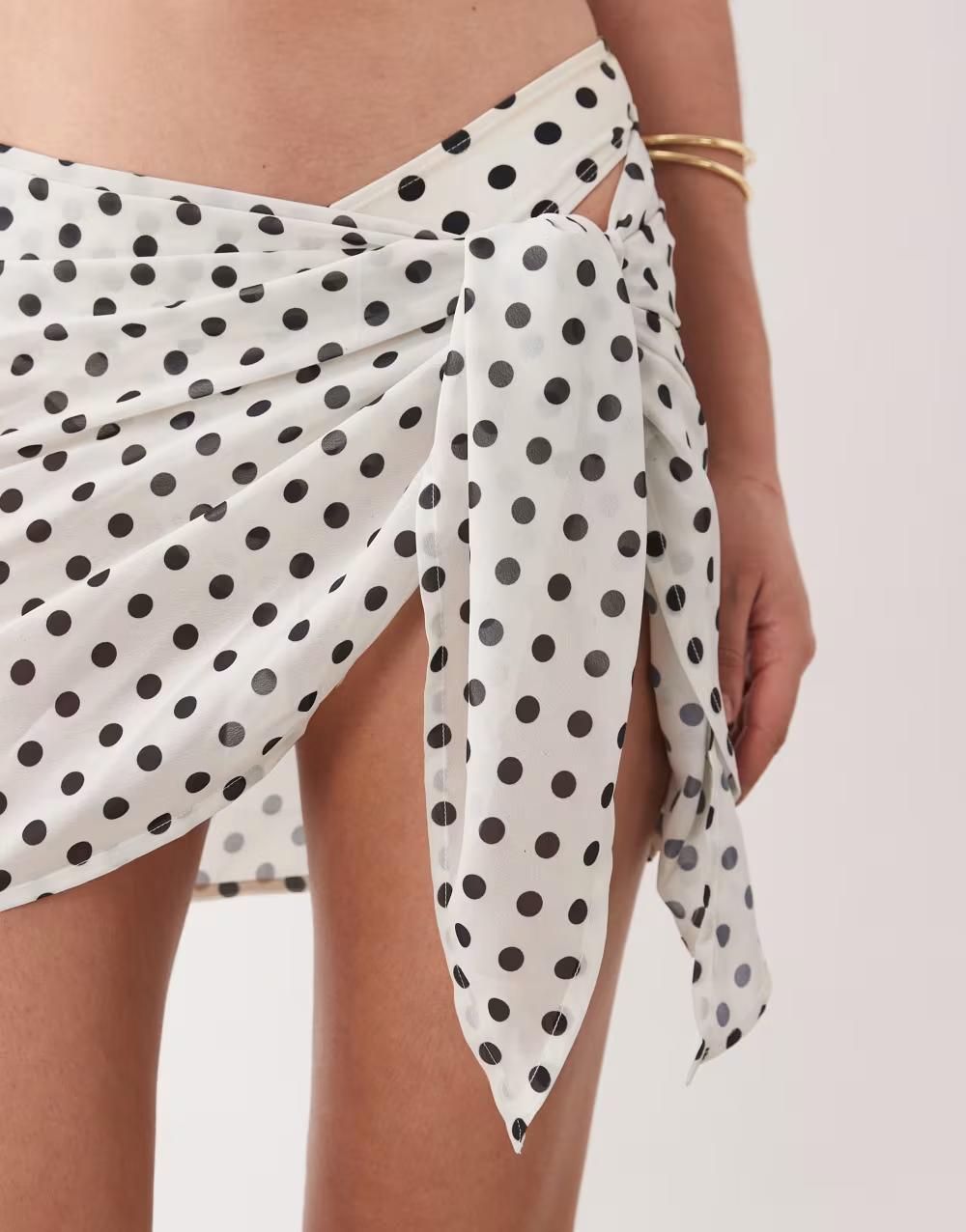 chusta w groszki sarong wiązanie