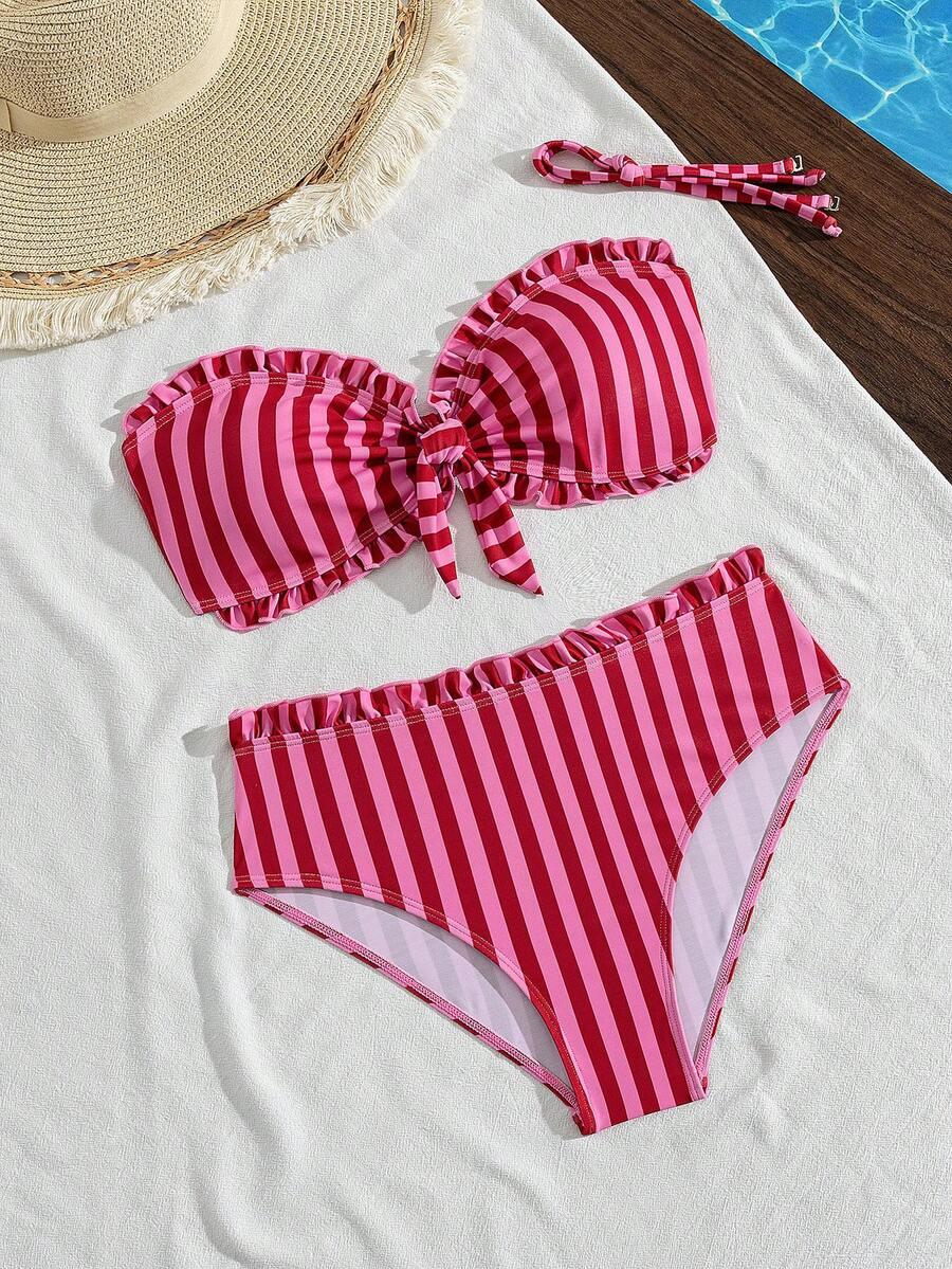 dół od bikini wzór paski