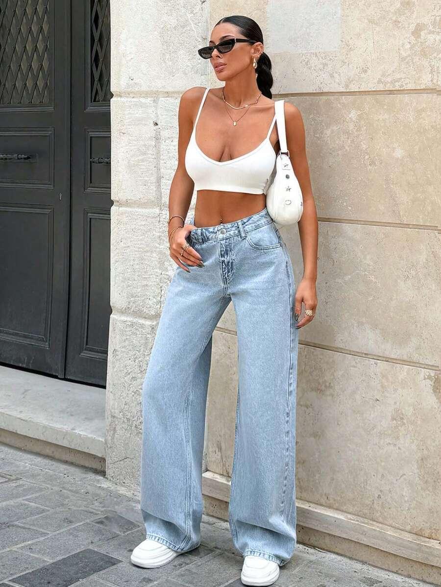 SPODNIE JEANS SZEROKIE NOGAWKI