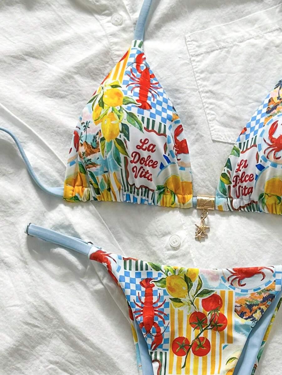 KOLOROWY STRÓJ KĄPIELOWY DWUCZĘŚCIOWY BIKINI