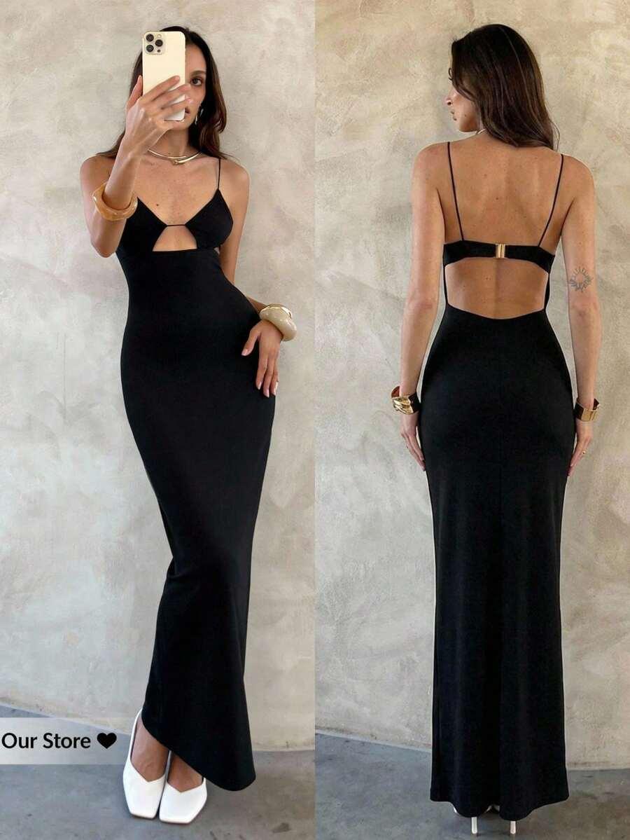 czarna maxi sukienka