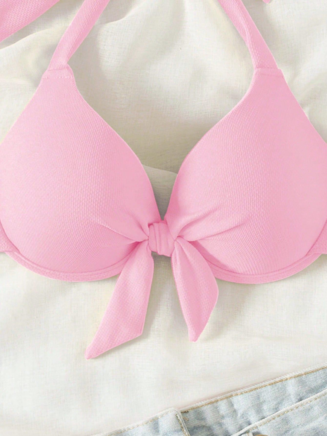 RÓŻOWA GÓRA OD BIKINI WIAZANIE