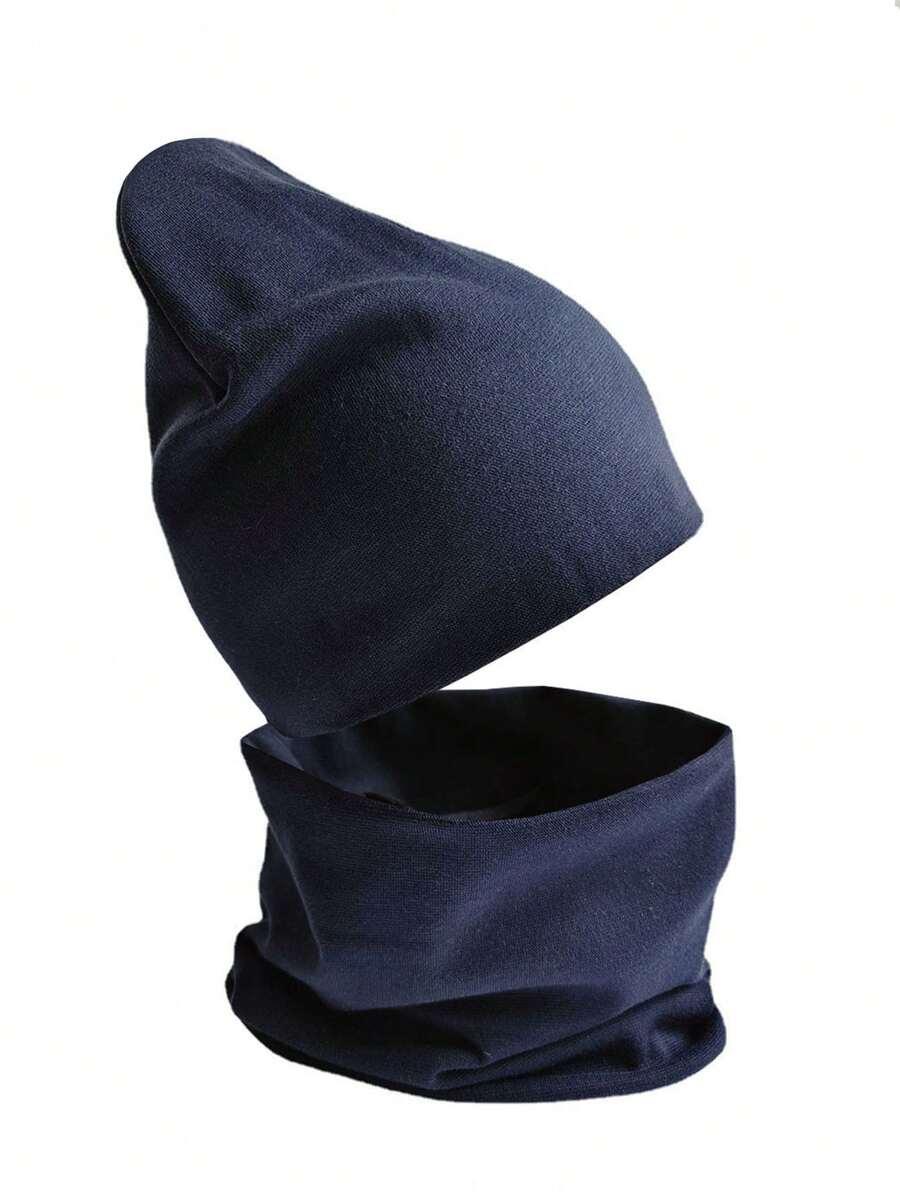 granatowy ZESTAW CZAPKA KOMIN