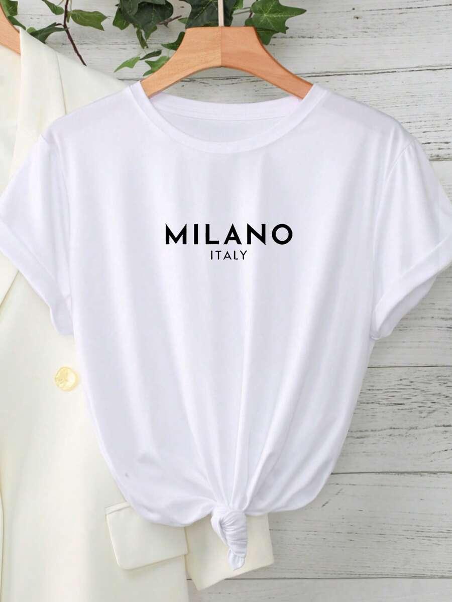 BIAŁY T-SHIRT DAMSKI Z NAPISEM