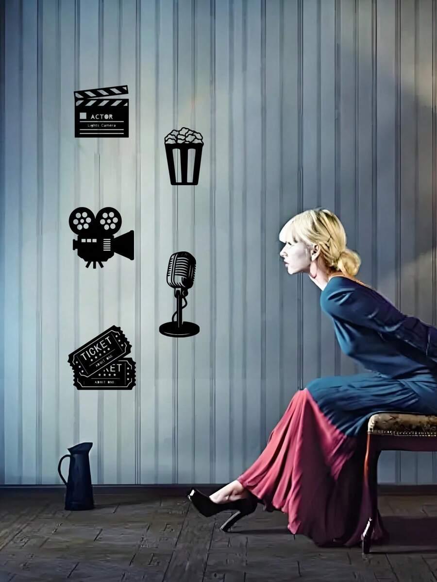 metalowe dekoracje ścienne z motywem filmowym 5-pack