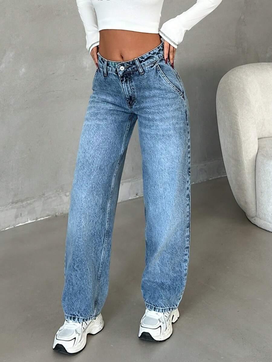 SPODNIE JEANS PROSTA NOGAWKA 