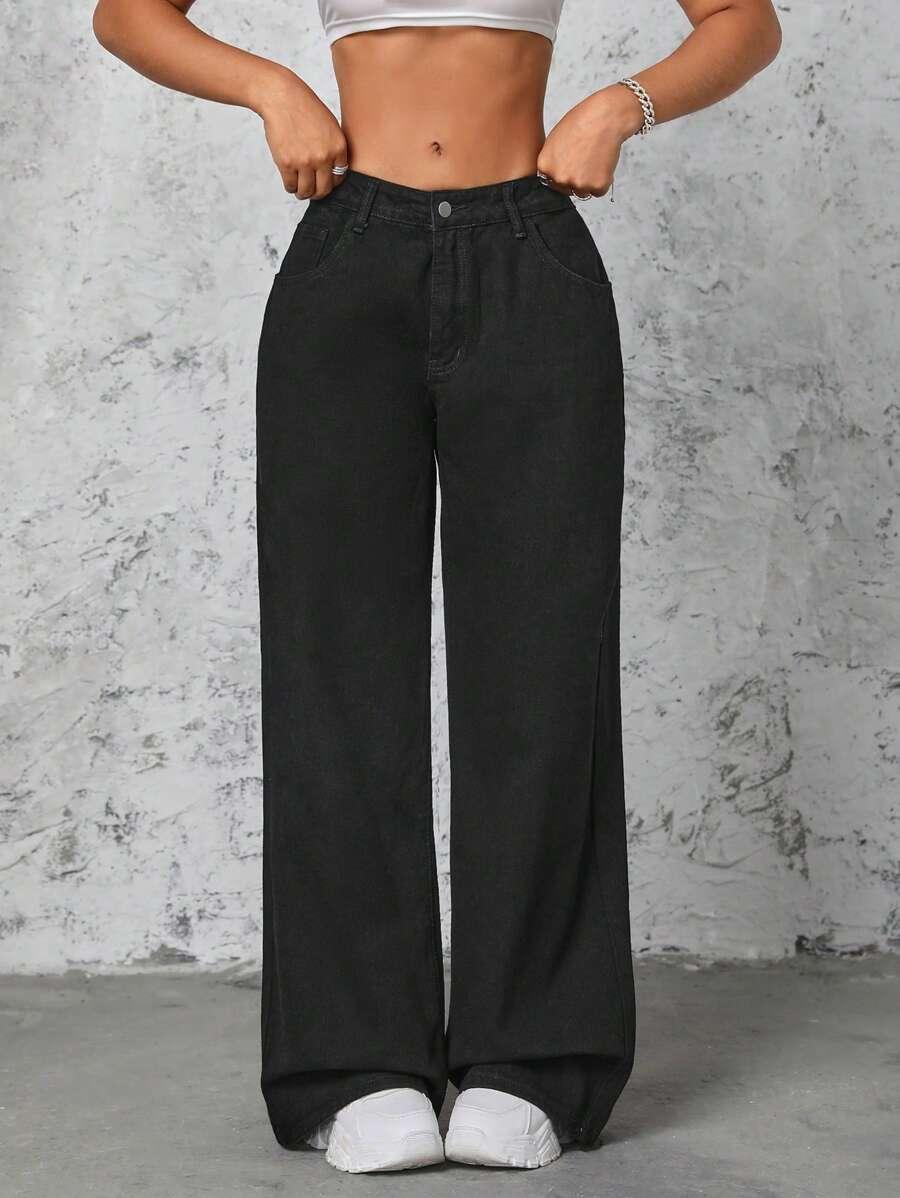 CZARNE SPODNIE JEANS