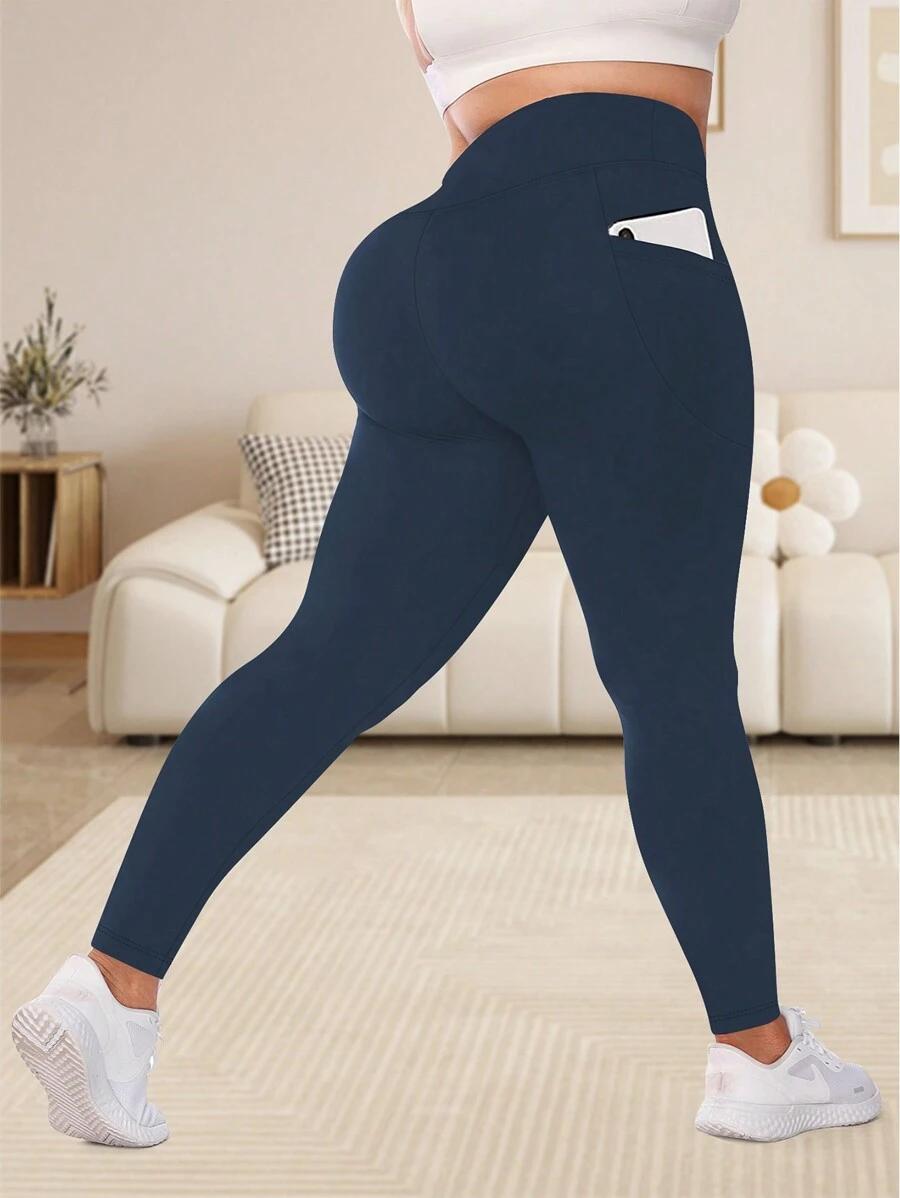 NIEBIESKIE LEGGINSY WYSOKI STAN