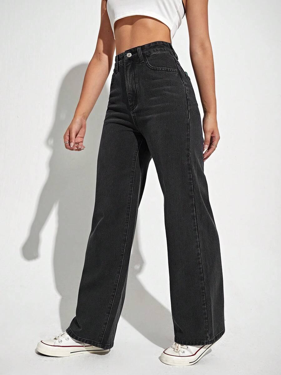 CZARNE SPODNIE JEANS
