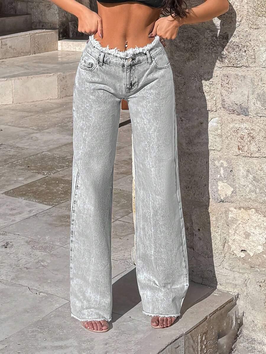 SZARE SPODNIE JEANS 