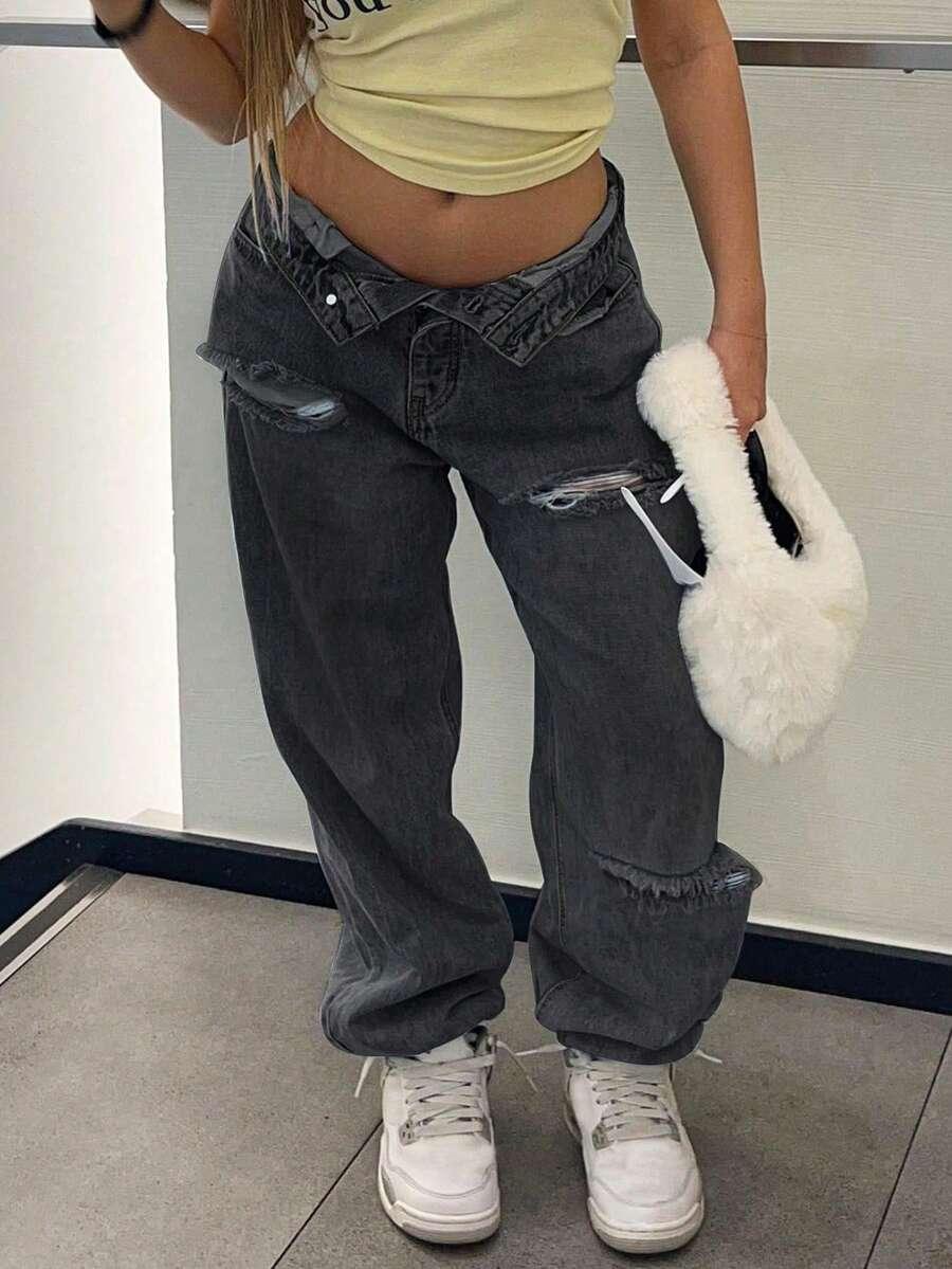 szare spodnie jeans