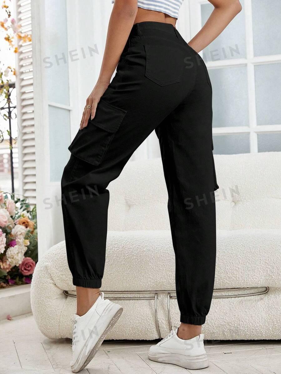 CZARNE SPODNIE JEANS KIESZENIE