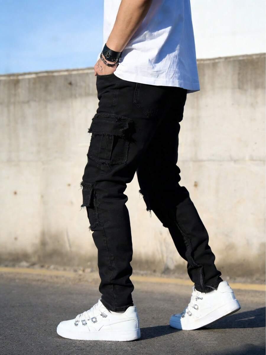 czarne spodnie jeans