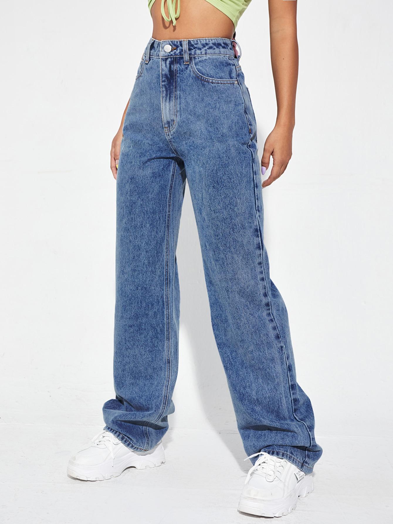 spodnie jeans Z WYSOKIM STANEM
