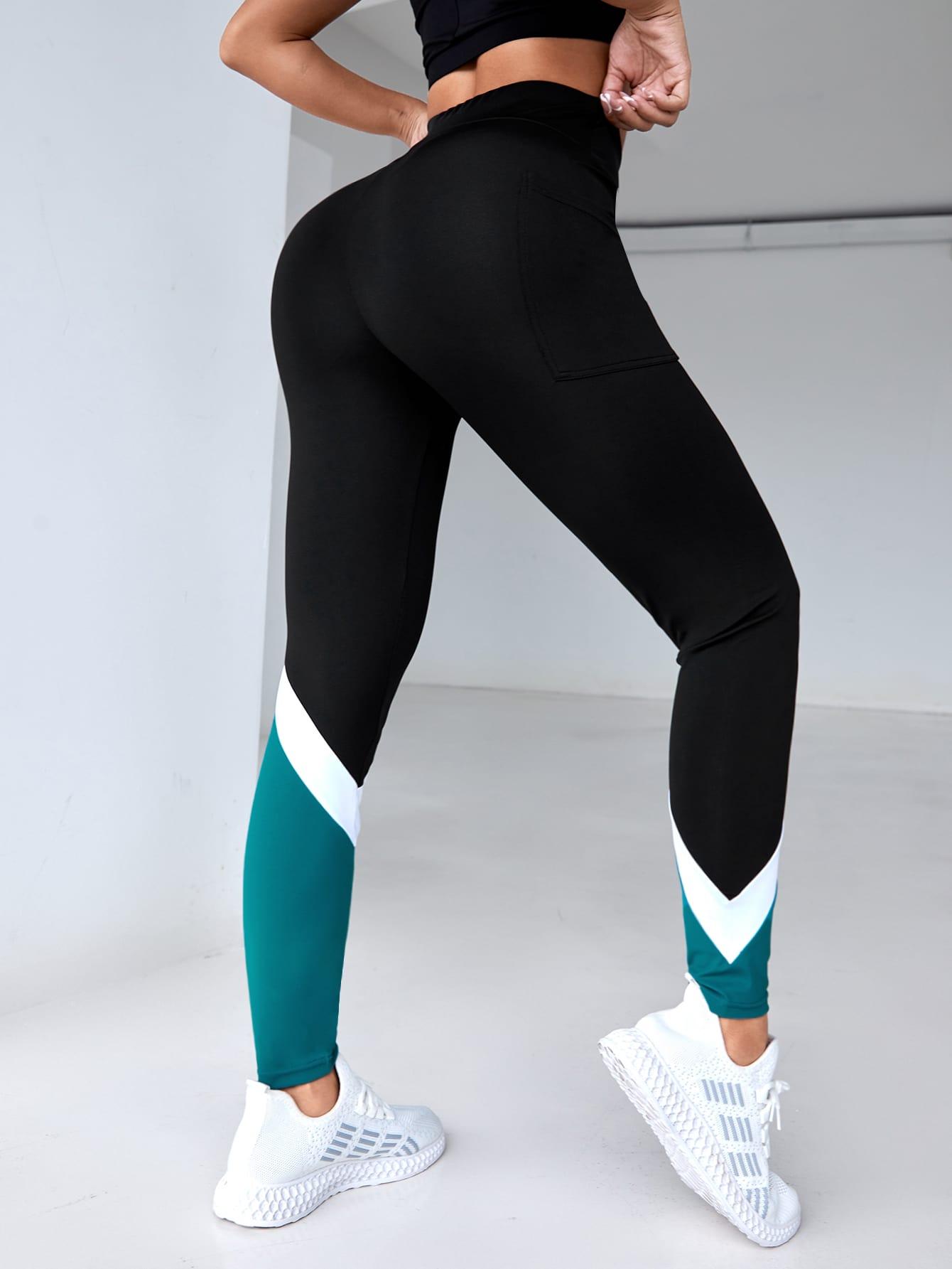 CZARNE LEGGINSY SPORTOWE kontrast