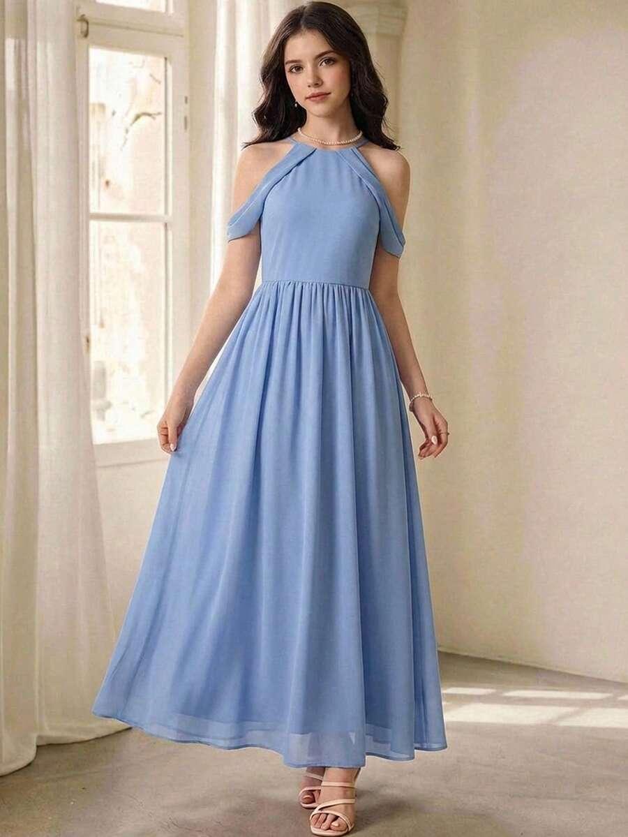 NIEBIESKA MAXI SUKIENKA