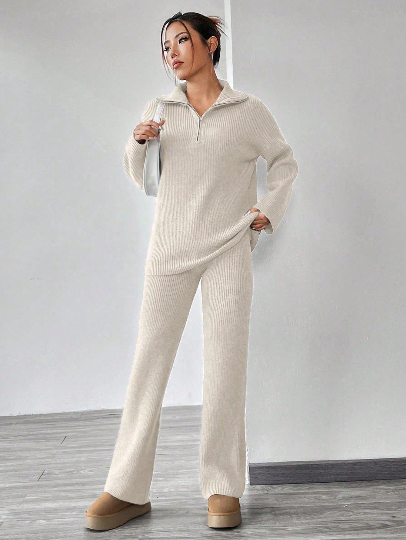 sweter spodnie dzianinowy komplet
