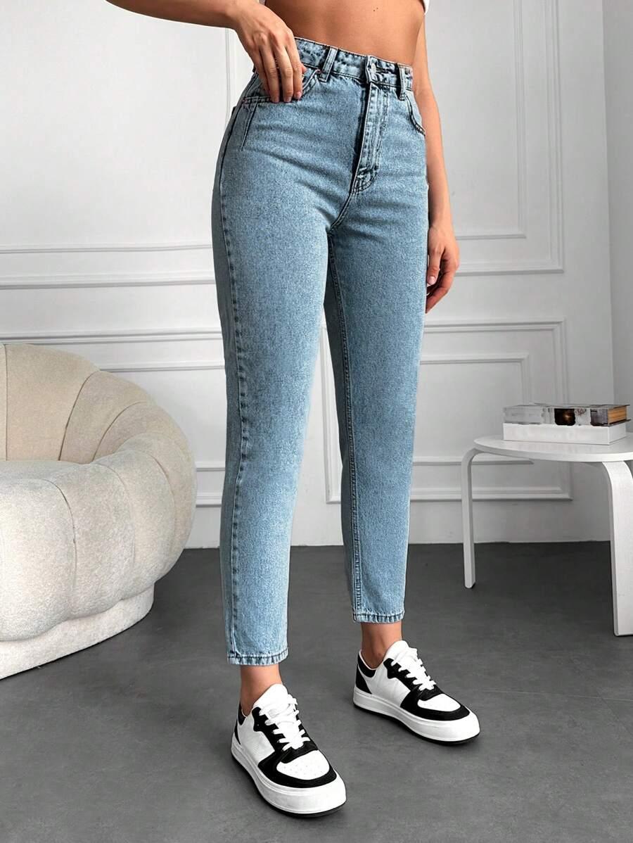 NIEBIESKIE SPODNIE JEANS WYSOKI STAN 