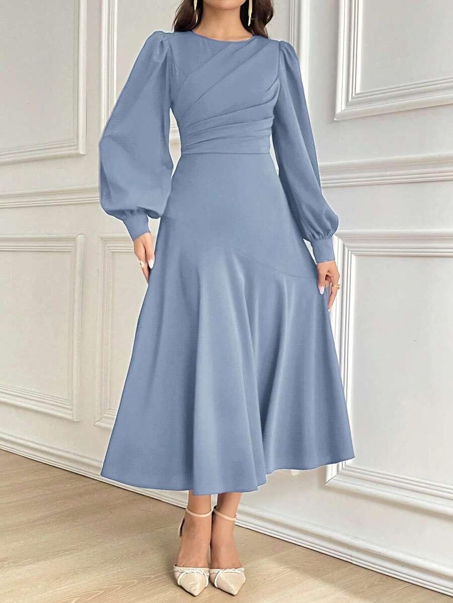 NIEBIESKA MIDI SUKIENKA 