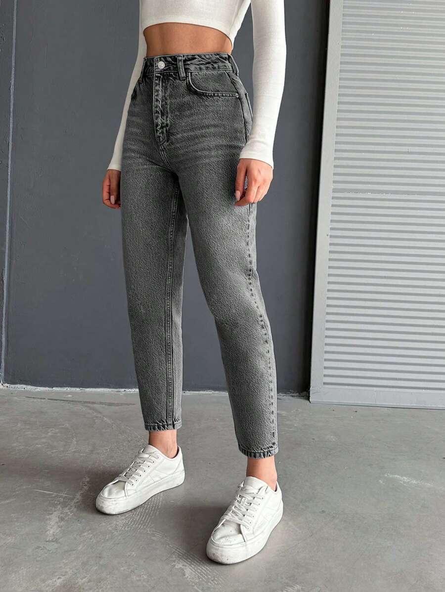 szare spodnie jeans 