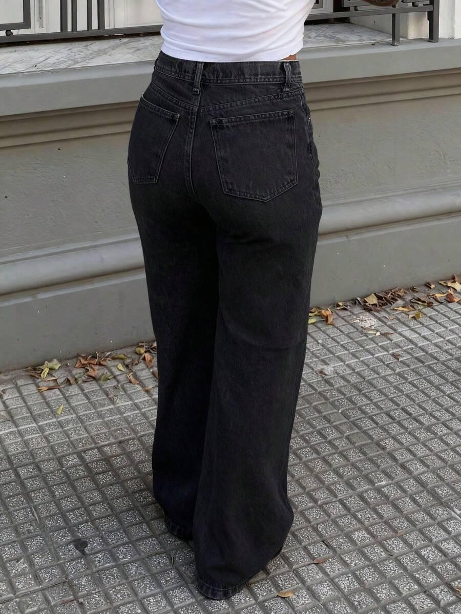 CZARNE SPODNIE JEANS