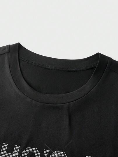 czarny t-shirt zdobienie
