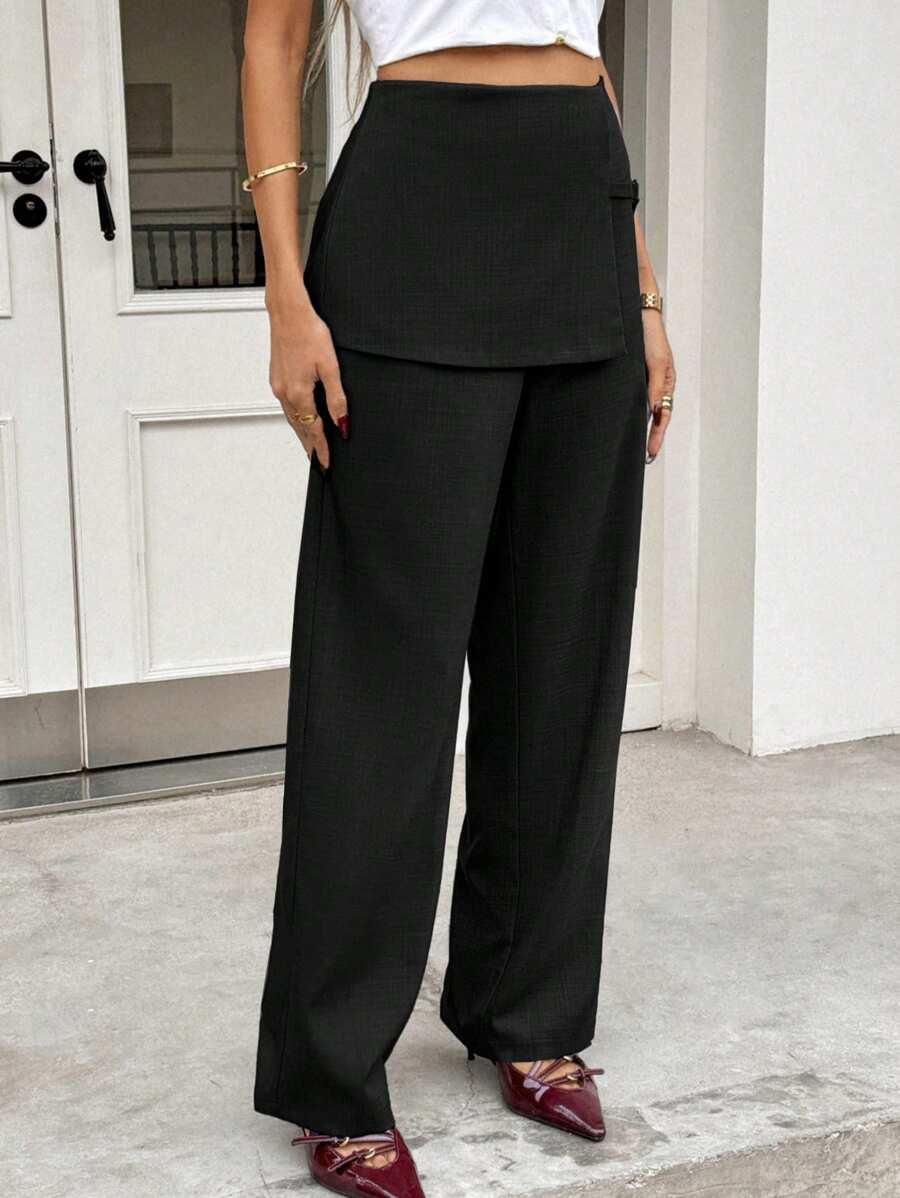 CZARNE ELEGANCKIE SPODNIE