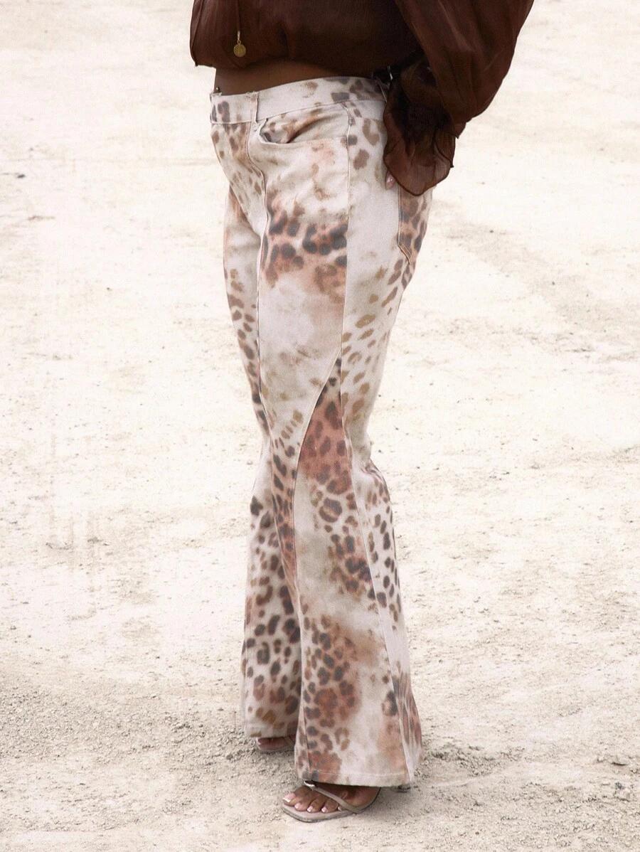 SPODNIE JEANS ANIMAL PRINT 