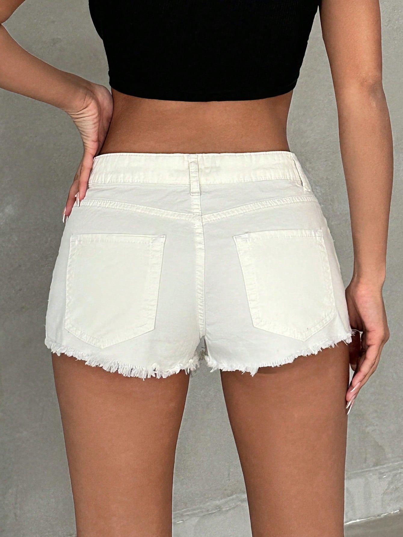 BIAŁE SPODENKI JEANS