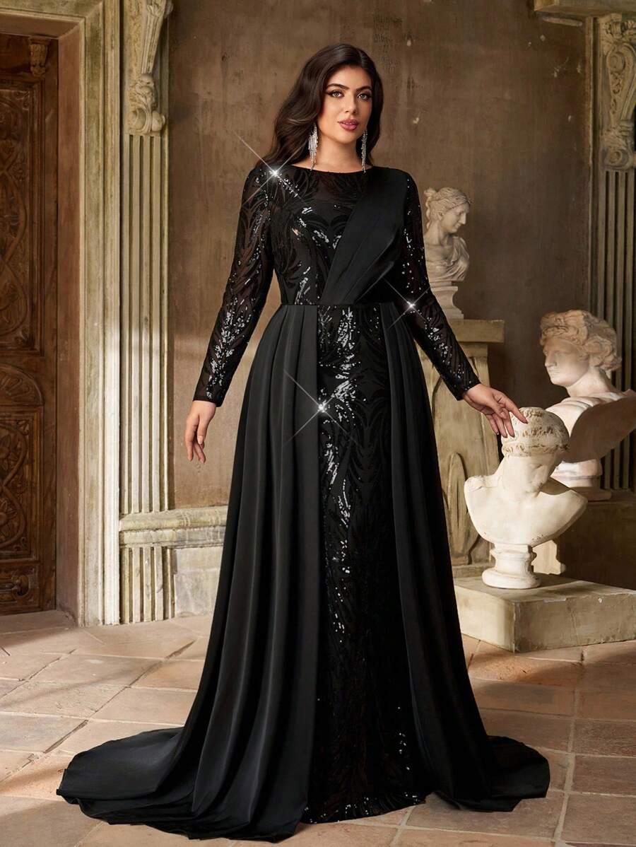 CZARNA MAXI SUKIENKA 
