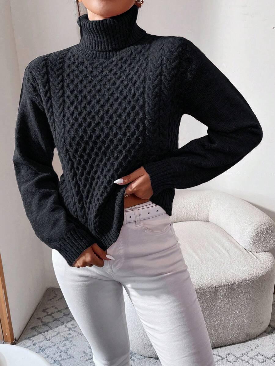 czarny dzianinowy sweter